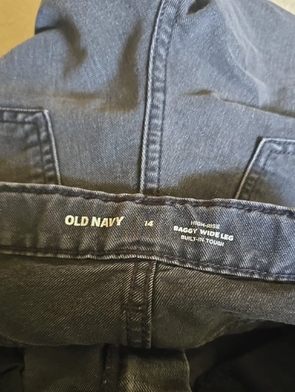 Old Navy Kids High Rise Baggy Wide Leg  Charcoal Gray Jeans Size 14